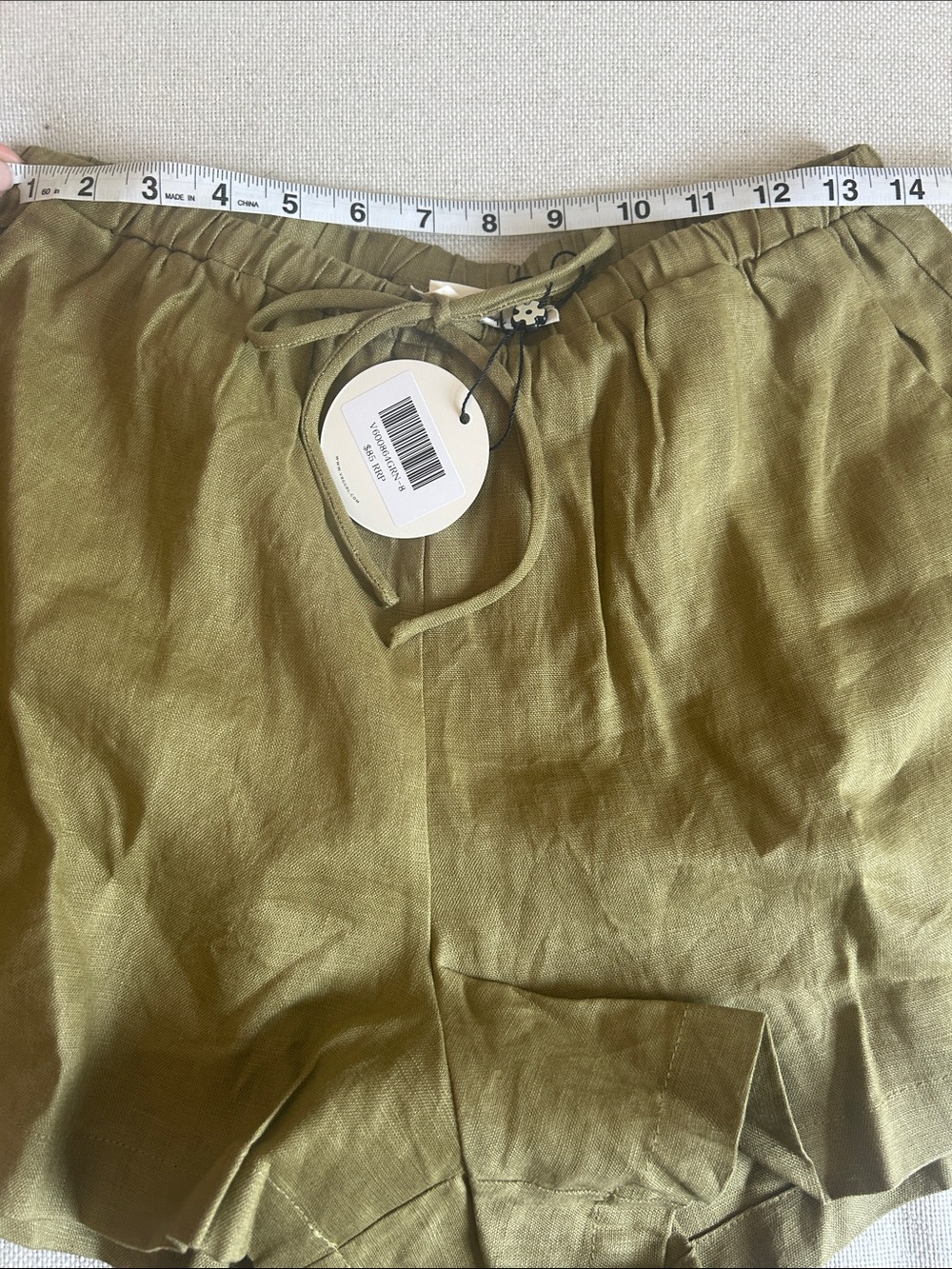 NWT • Nettie linen shorts in olive - Picture 10 of 12
